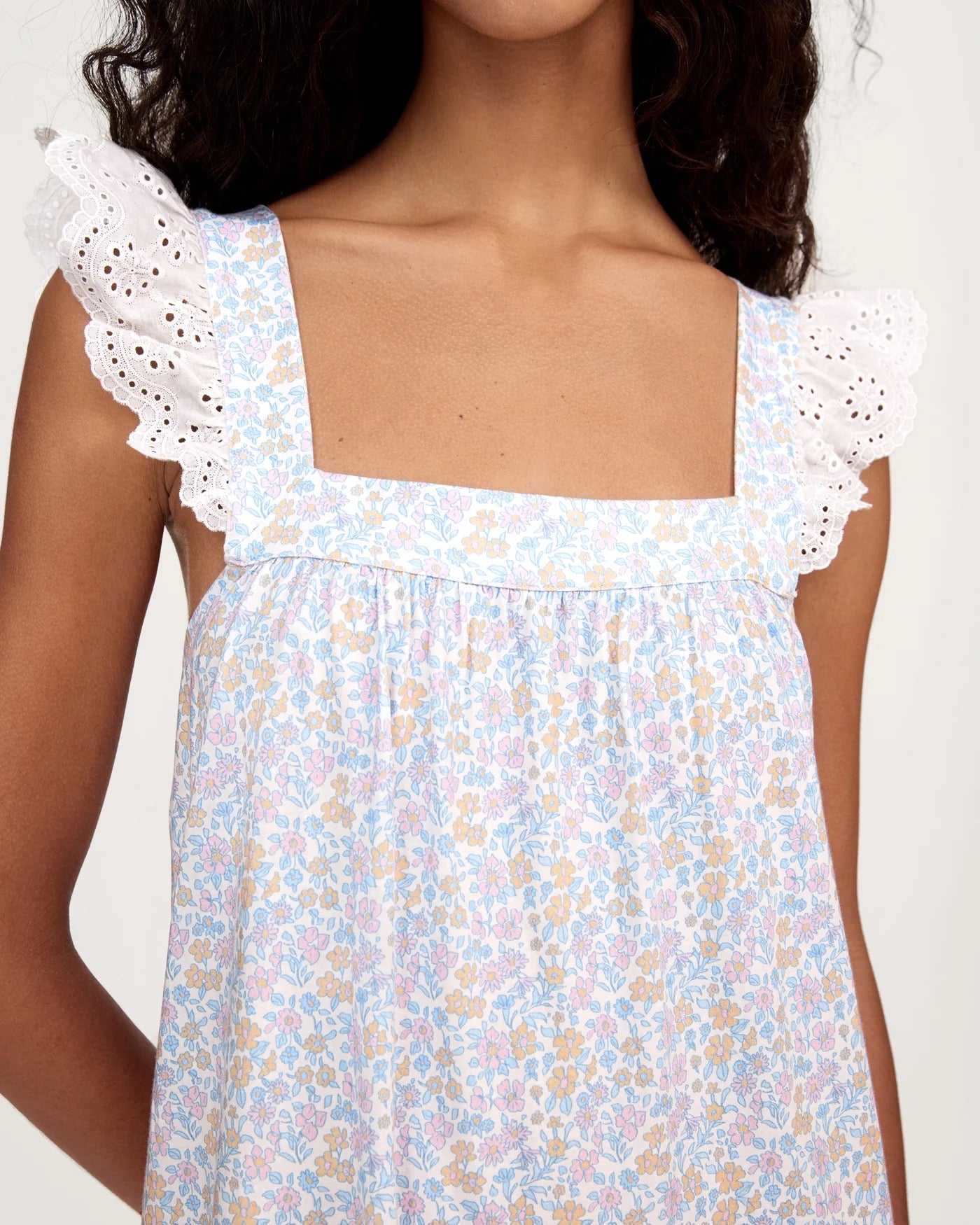 Women's Lightweight Pima Clara Nightgown in Fleur Blanche