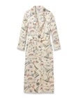 Silk Long Robe in Regatta Royale