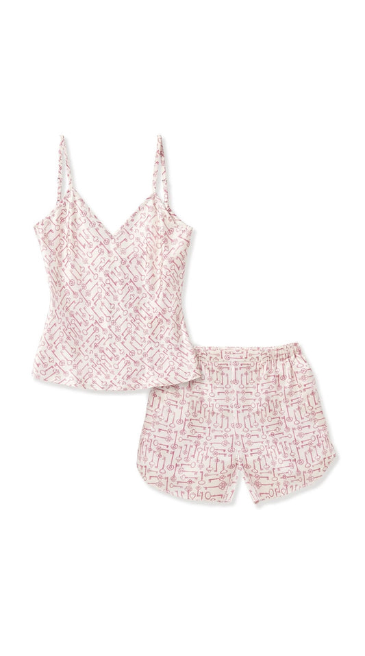 Silk Cami Short Set in Key to My Heart