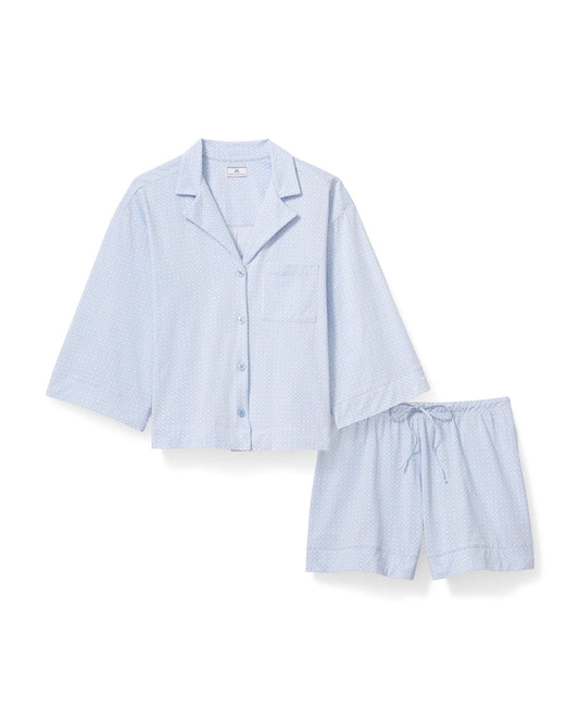Olivia Lightweight Pima Short Set in Periwinkle Geo