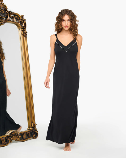 Lusso Blk Maxi Sleep Slip