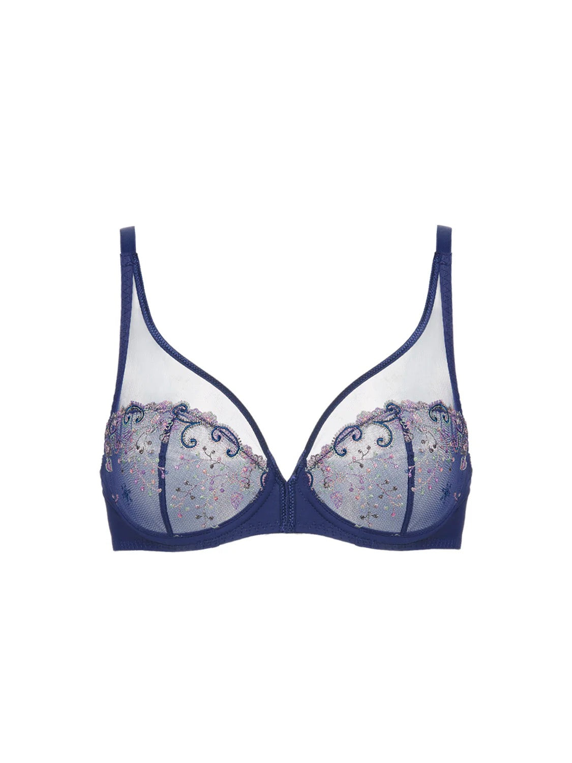 Delice Plunge Rainbow Blue Bra